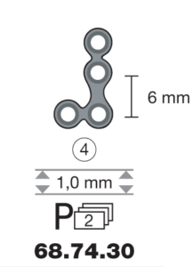 vignette du produit Plaque en titane L-Form 90° / 4 trous long. 1,3 cm