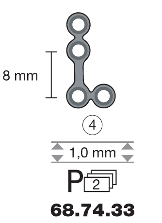 Plaque en titane L-Form 90° / 4 trous long. 1,6 cm-0