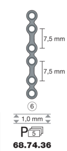 vignette du produit Plaque en titane I-Form / 6 trous long. 3,5 cm
