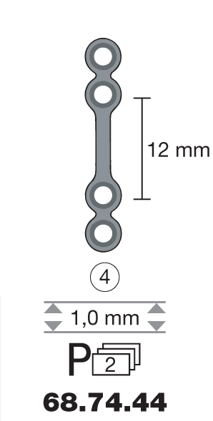 PLAQUE EN TITANE I-FORM / 4 TROUS LONG. 2,5 CM-0