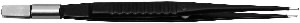 Pince bipolaire corps plat long. 16,5 cm - diam. 1 mm bout mousse