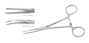 Pince de kocher à griffes courbe 13 cm