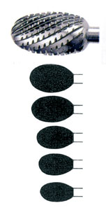 Fraise chirurgicale queue lisse ovale diam. 5 mm