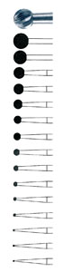Fraise chirurgicale queue lisse ronde 16 pans diam. 3,5 mm