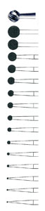Fraise chirurgicale queue lisse ronde 16 pans acier carbure tungstène diam. 5 mm stérile