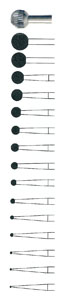 Fraise chirurgicale queue lisse ronde 36 pans polisseuse diam. 2,3 mm
